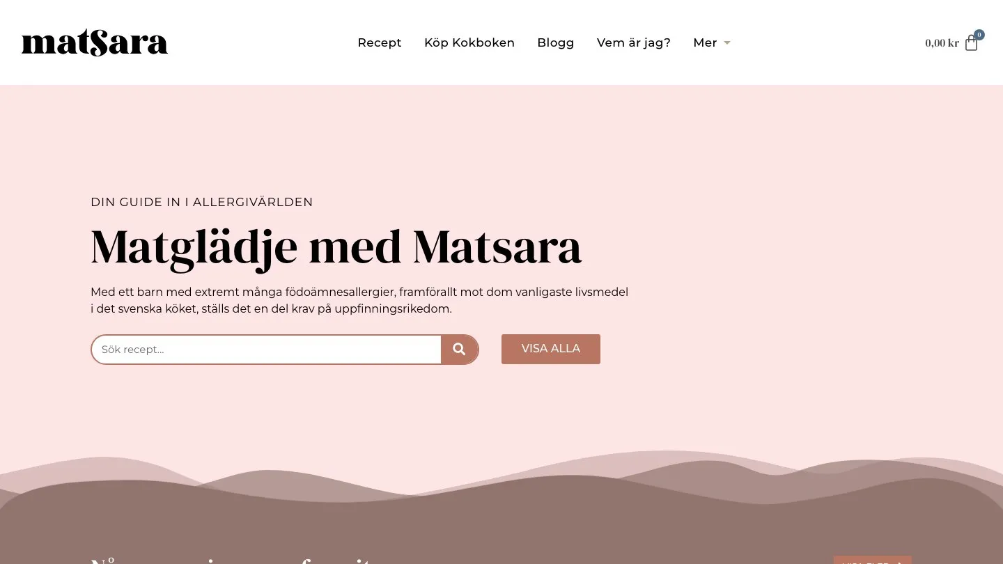 Startsidan för matsara.se